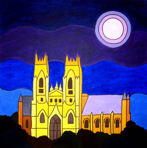 Greetings card - Moon Over The Minster, Beverley