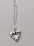 Hammered Heart Sterling Silver Pendant - Handmade