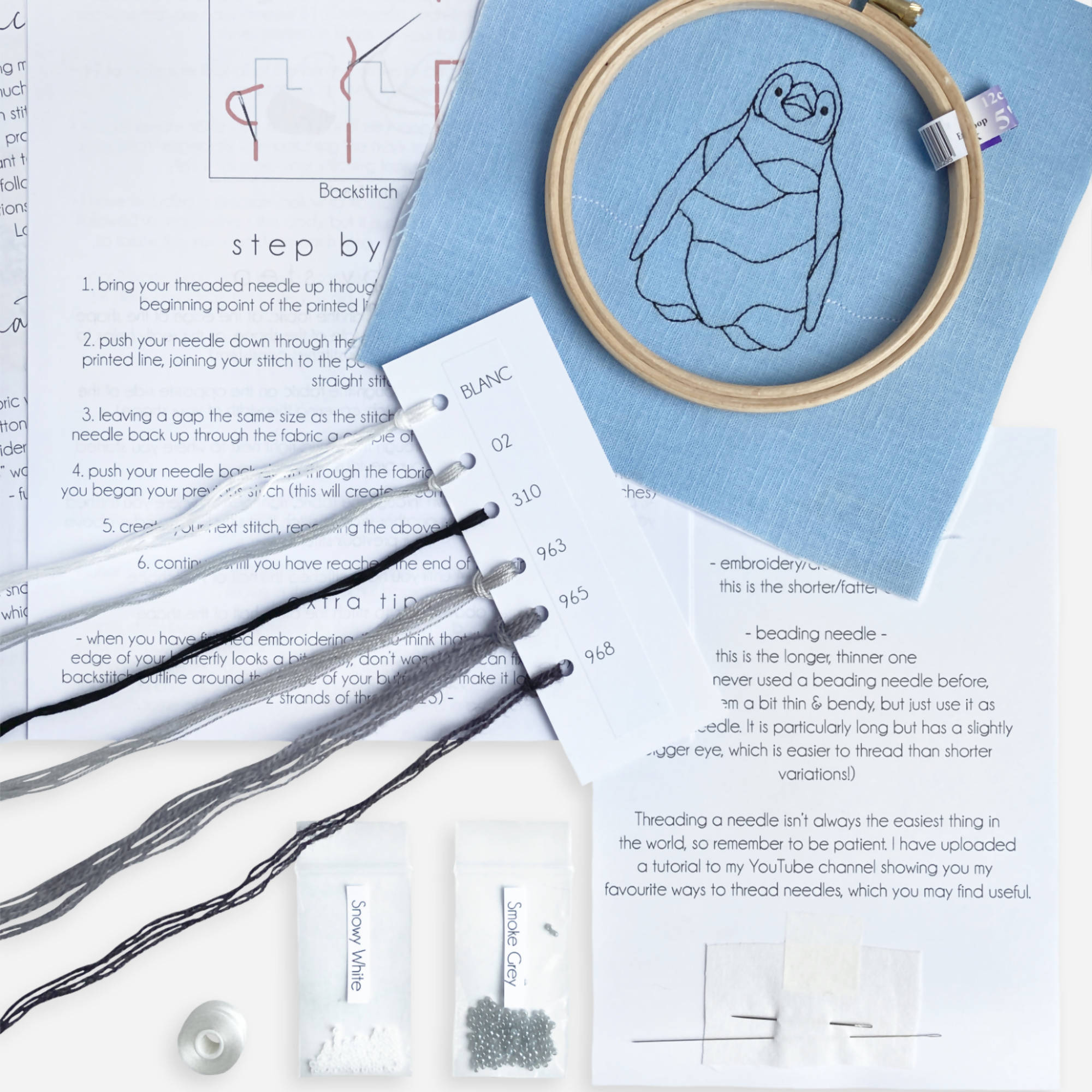 Penguin Modern Embroidery Kit