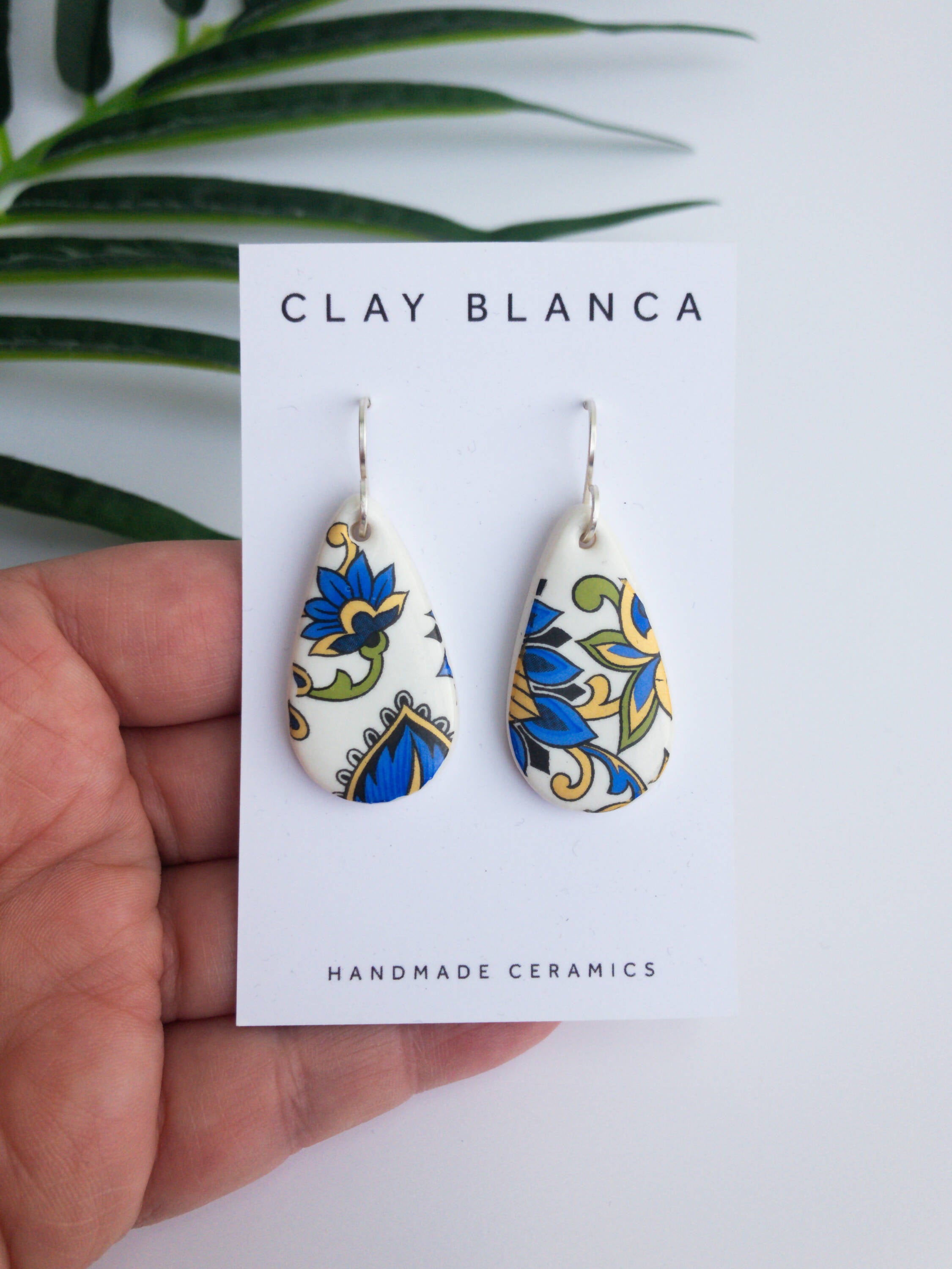 Paisley Teardrop Dangles | Vibrant Porcelain Earrings | Art & Soul