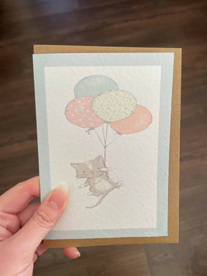 Cat and balloons card