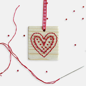 Heart Wooden Embroidery Kit