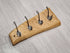 Rustic solid oak coat rack 2 hook waney