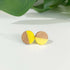 Round Wooden Yellow Opaque Resin Studs