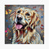 Golden Retriever Dog Colour Splash Mounted Artwork | Art & Soul