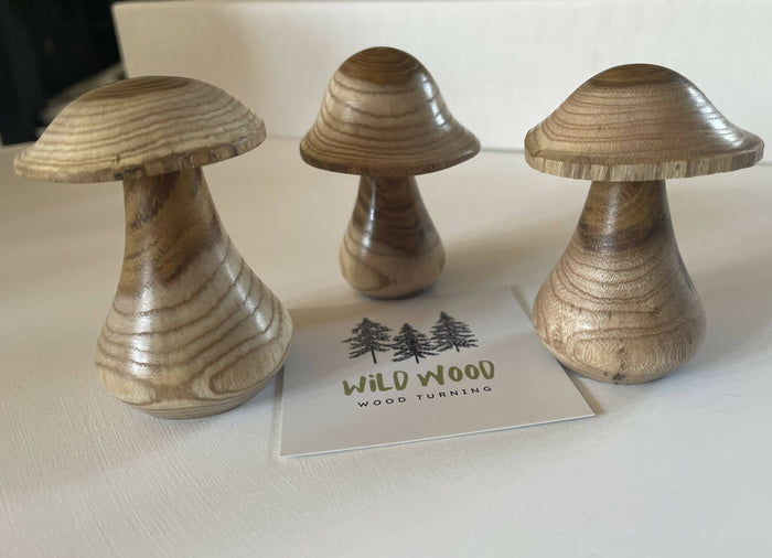 Hand Turned Wooden Mushrooms