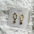 Gold Textured Oval & Clay bead earrings
