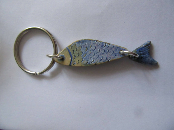 Ceramic fish key ring