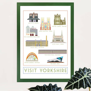 Yorkshire Landmarks Travel Poster