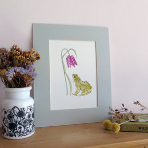 Frog and Fritillary Giclee print
