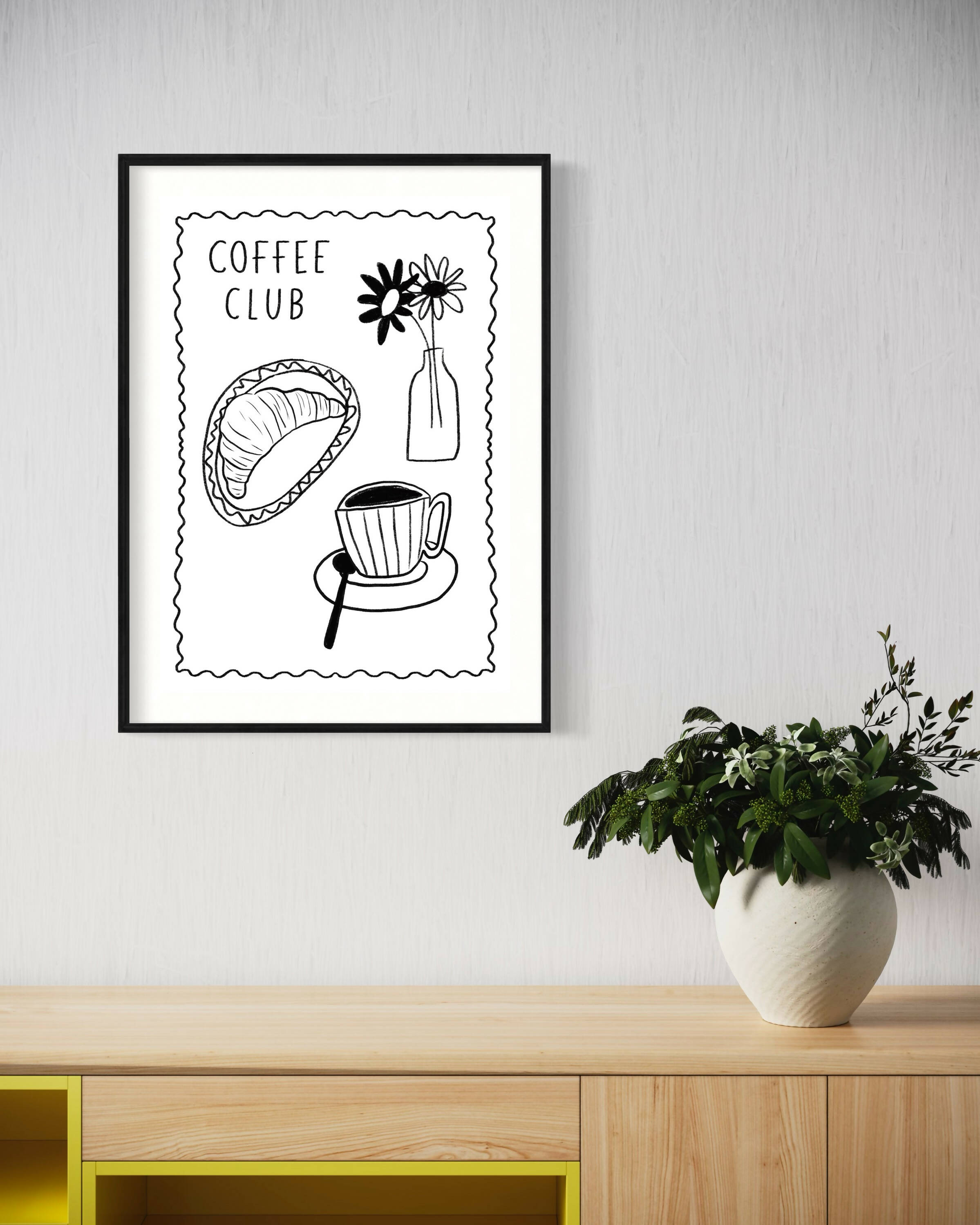 Coffee Club Print - Black & White