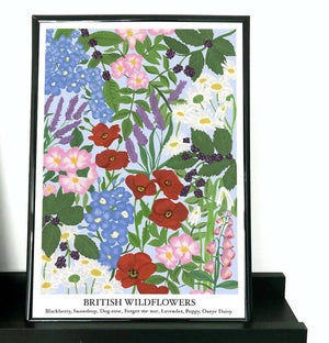 British Wildflower A4 Art Print