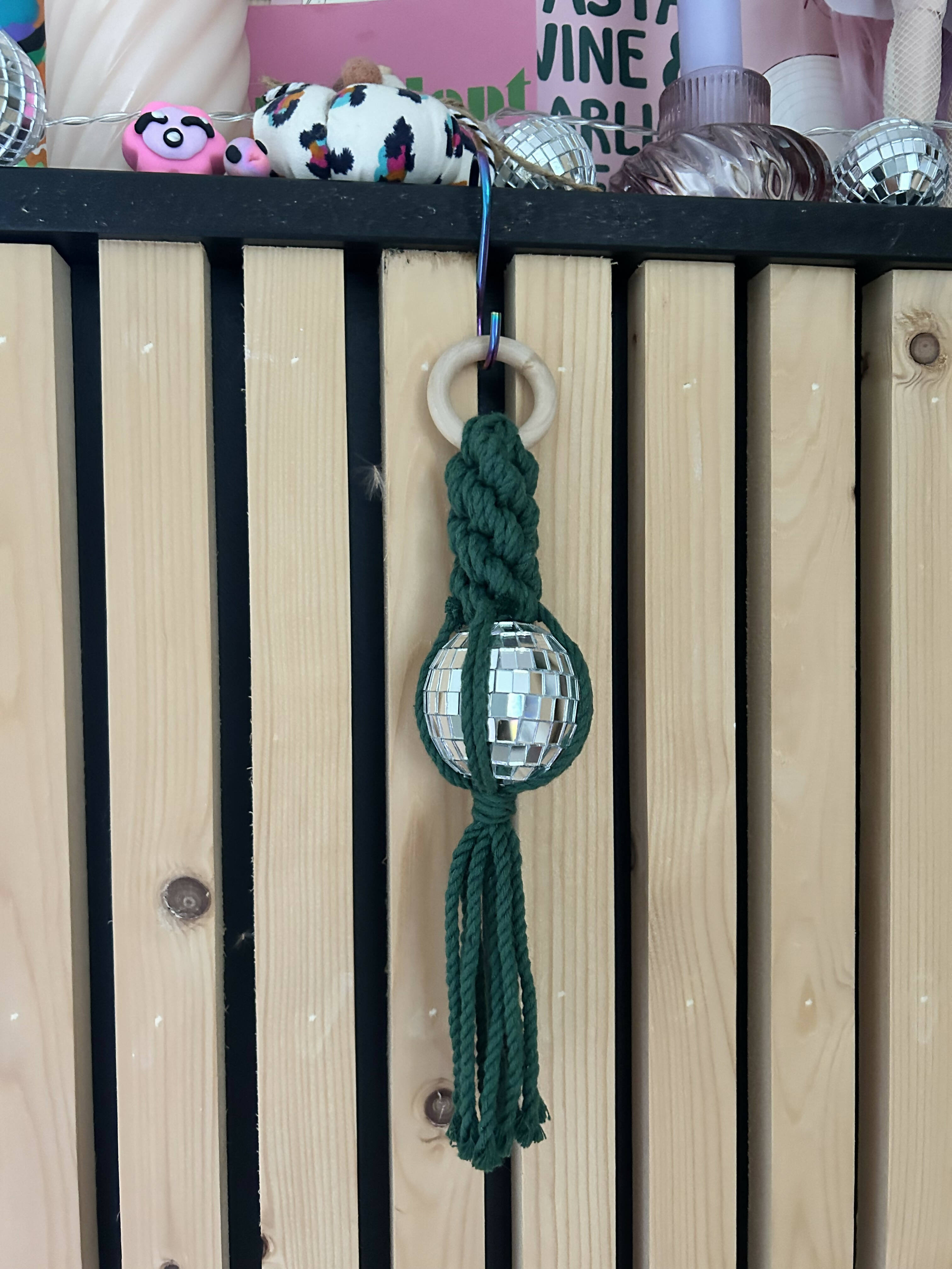 Disco Ball Hanger-Pine Green