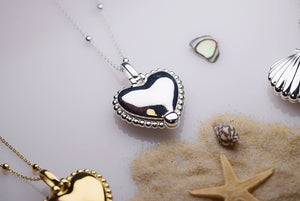 Seascape Heart Locket - Silver