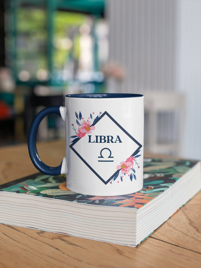 Libra 11oz Floral Mug & Coaster Set