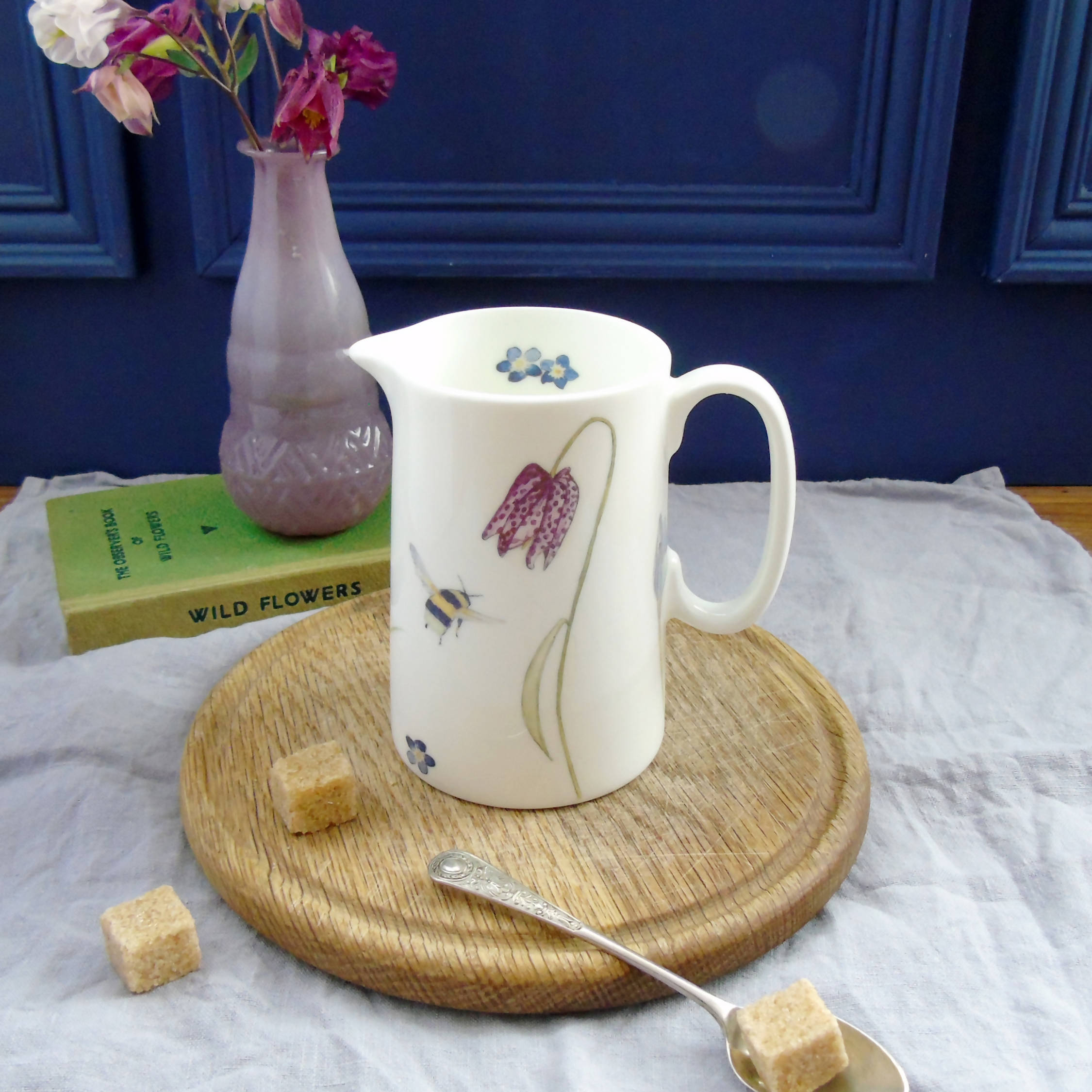 Bone China Bee and Spring Flower Half Pint Jug