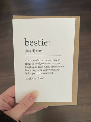 Bestie Definition Card