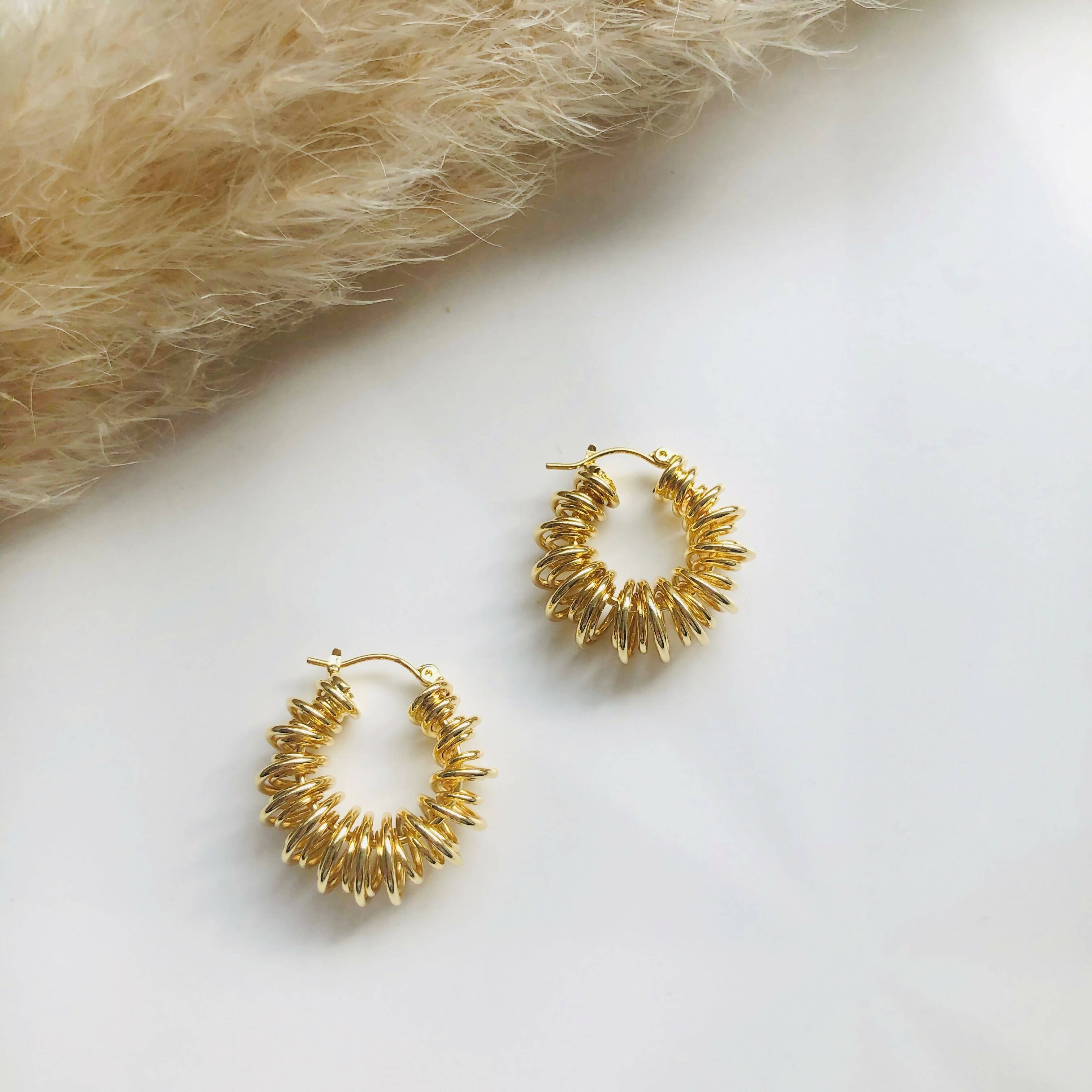 Spiral Gold Hoop Earrings