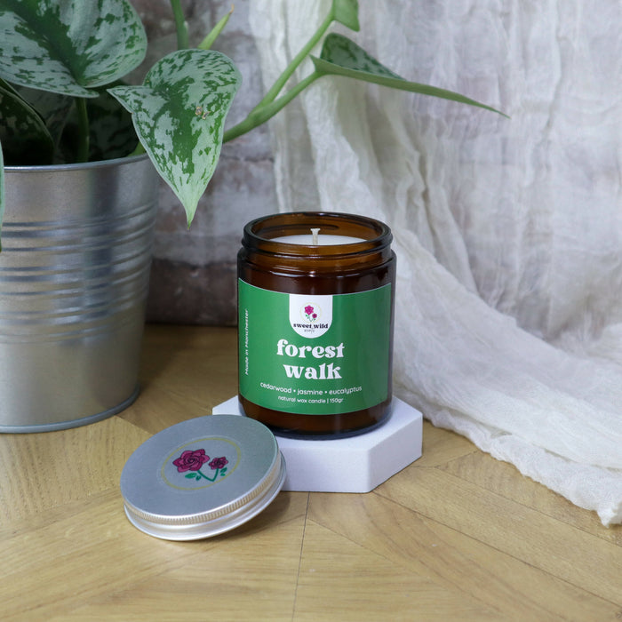 Natural Wax Candle Cotton Wick Forest Walk - cedarwood • jasmine • eucalyptus
