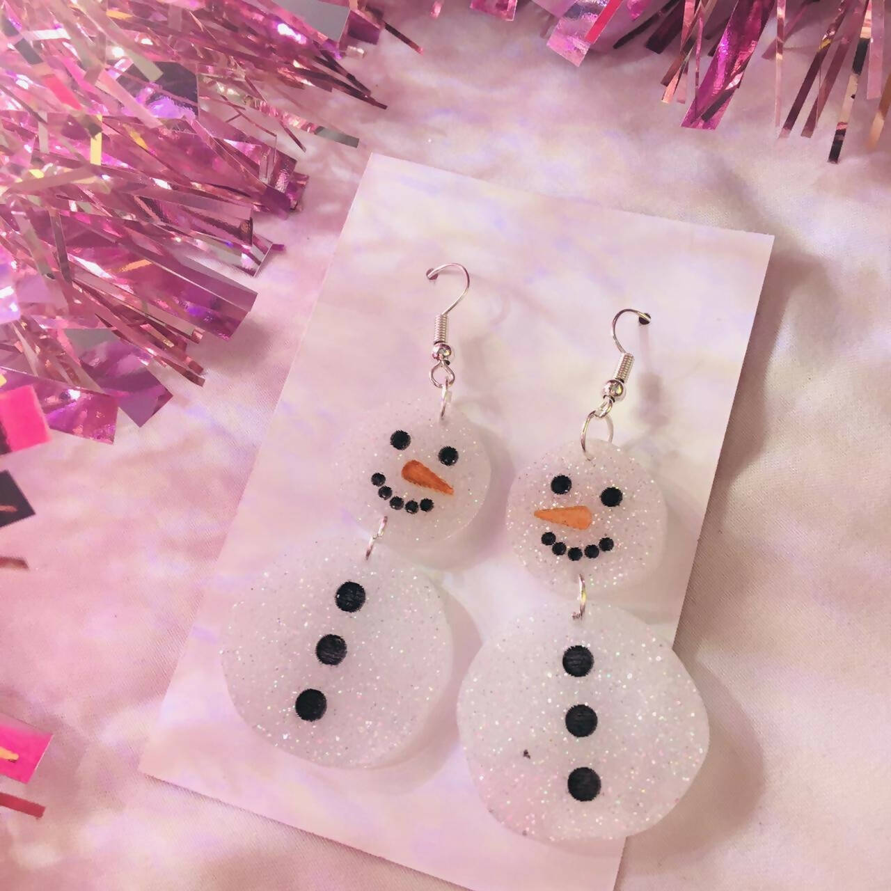 Sparkly Snowmen Earrings