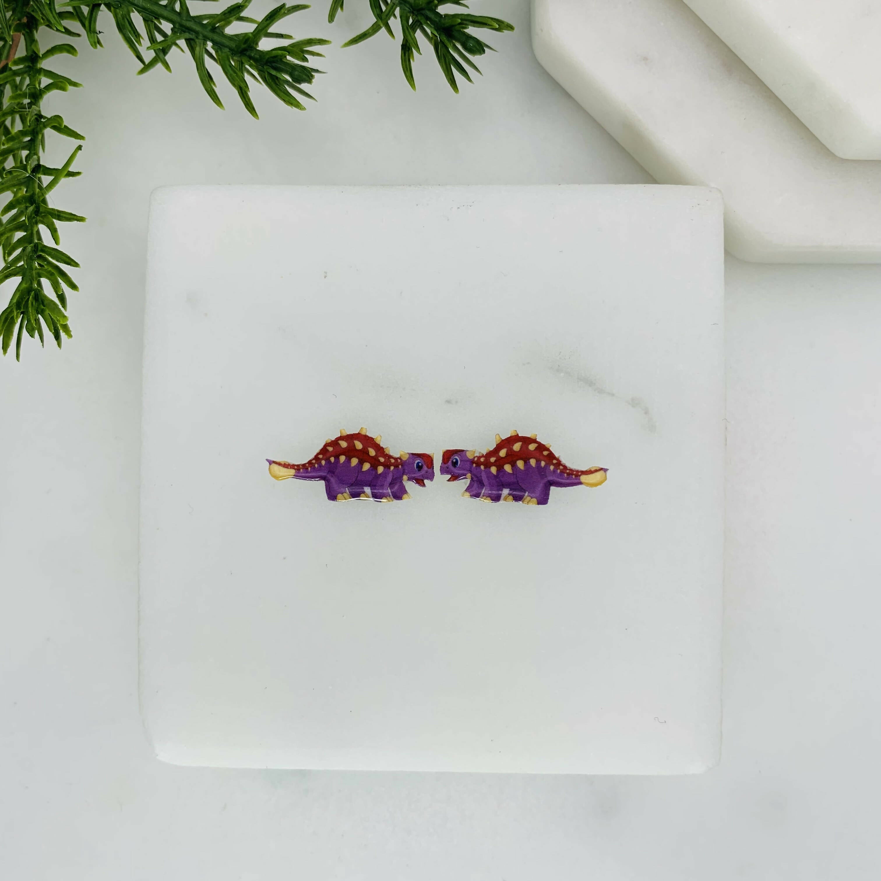 Ankylosaurus Dinosaur Stud Earrings