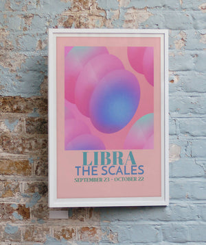 Libra Zodiac Horoscope Star Sign Avant Garde Style Art Print A4 Framed no Mount