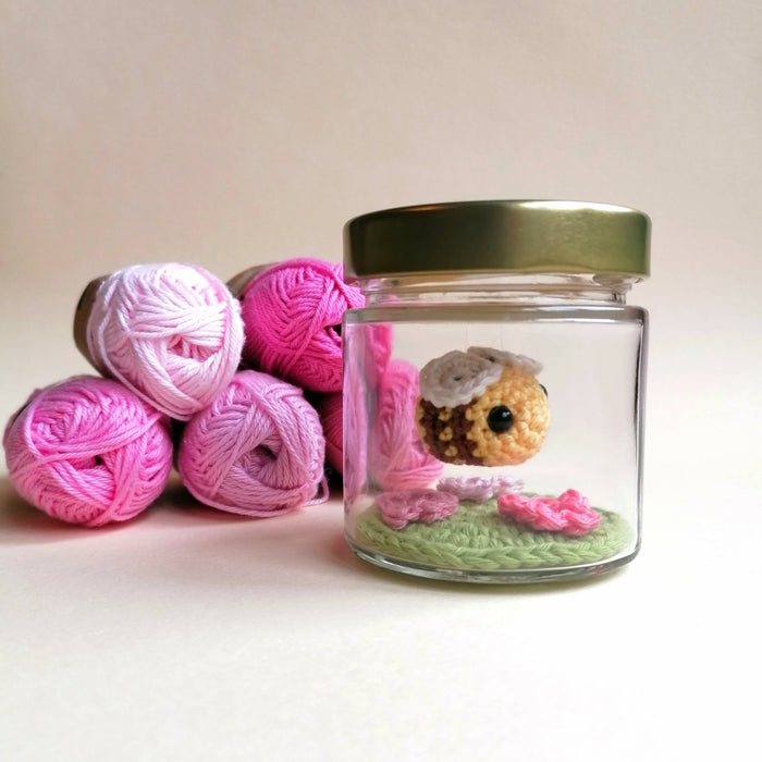 Bee in a Jar, Pink Flowers