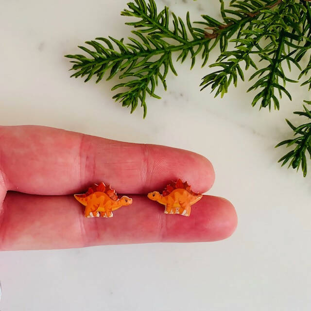 Stegosaurs Dinosaur Stud Earrings