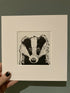 Badger: Original Lino Print