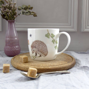Fine bone china autumn hedgehog mug