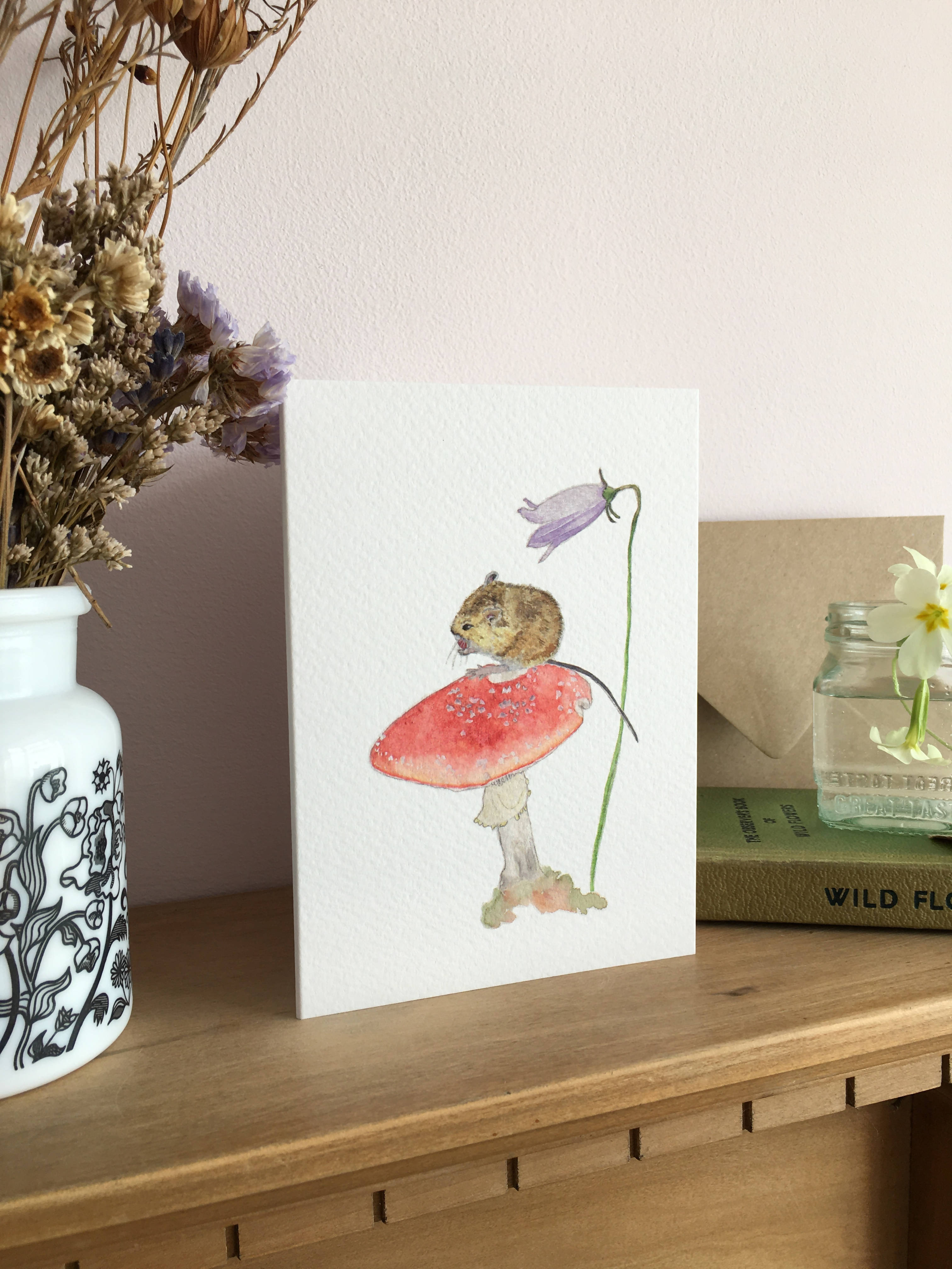 Mouse on Toadstool Card