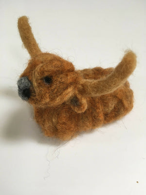 Needle felted Highland Cow sculpture