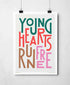 Young Hearts Print | Iconic Song Lyric Art | Art & Soul