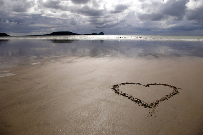 Heart in the sand, Gower Peninsula (small frame)