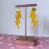 Flash Lightning Bolt Earrings in Yellow Glitter