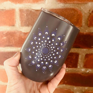 Hand painted, Bullet style thermal travel cup