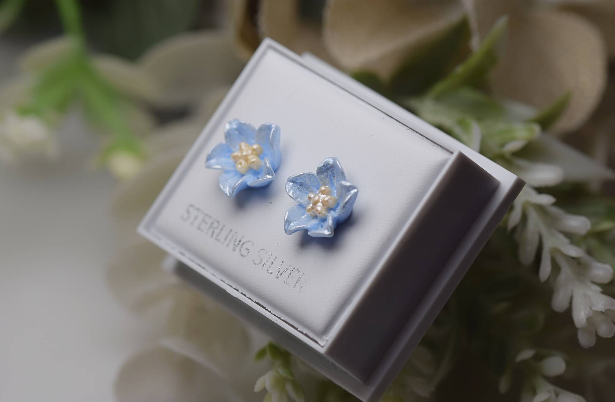 Blue Flower Earrings