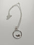 Open Circle Hammered Heart Sterling Silver Necklace - Handmade