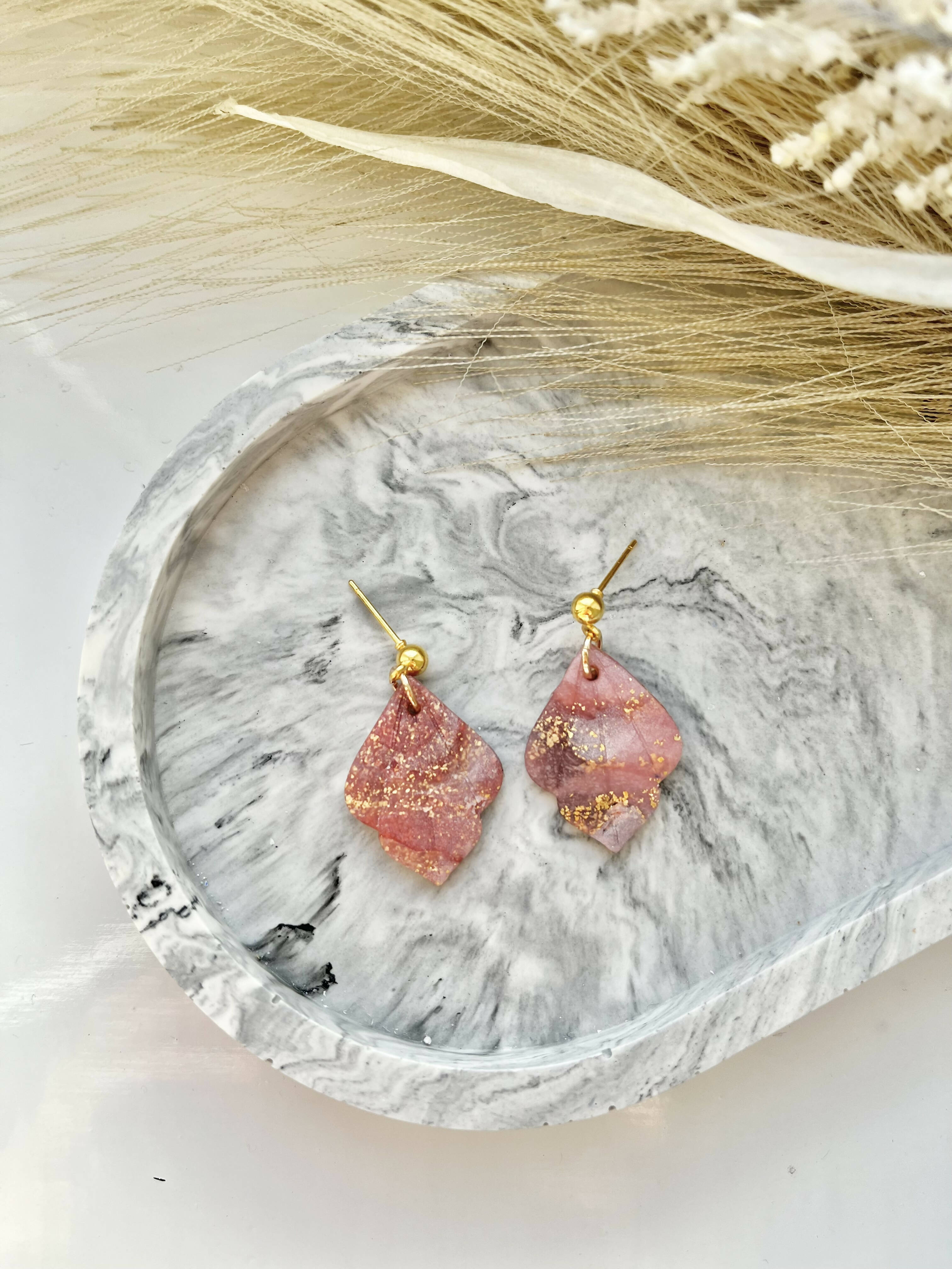 Ruby Sky No. 2 - Handmade Polymer Clay Earrings