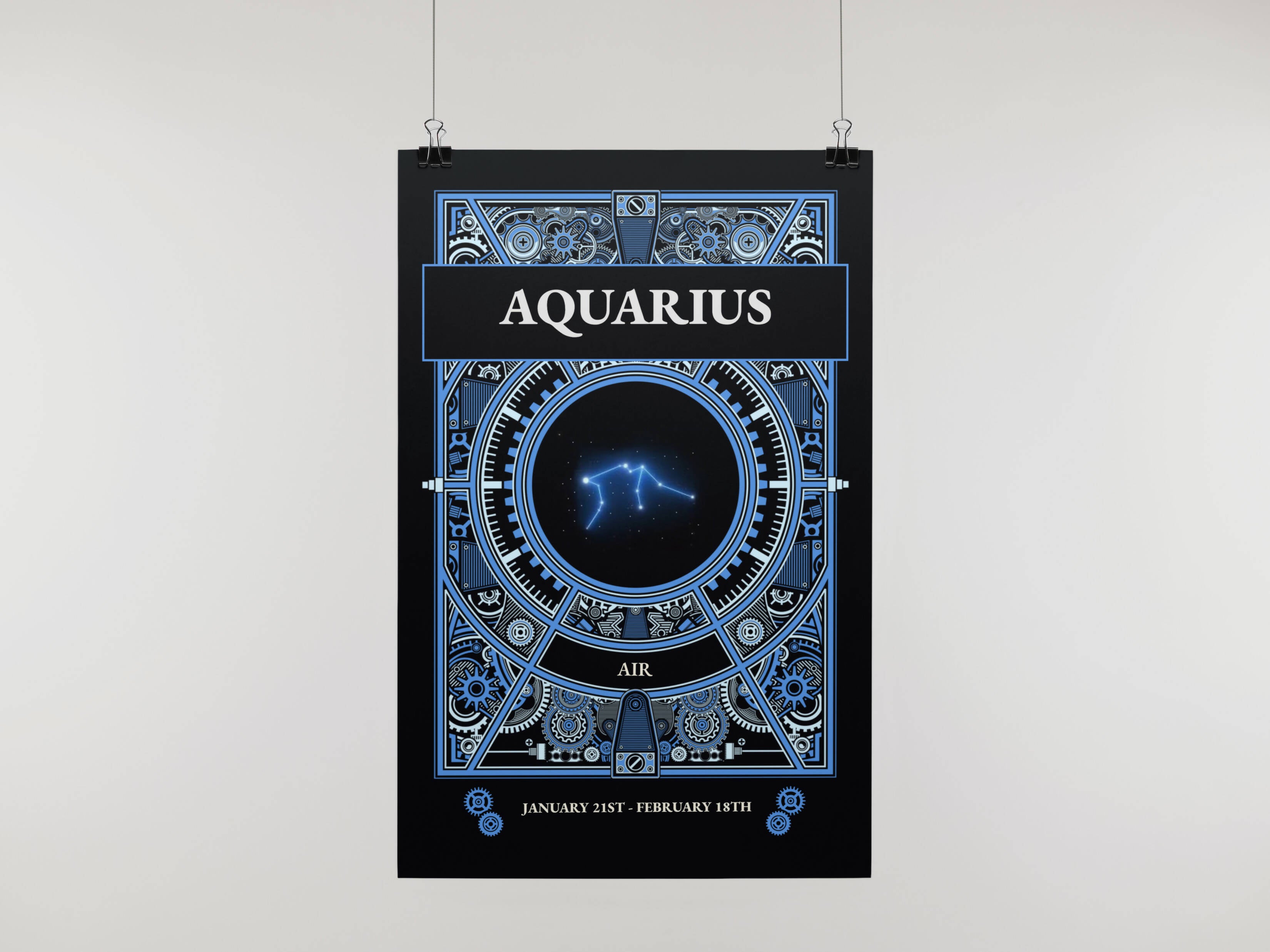 Aquarius Zodiac Horoscope Star Sign Constellation Art Print - POSTCARD