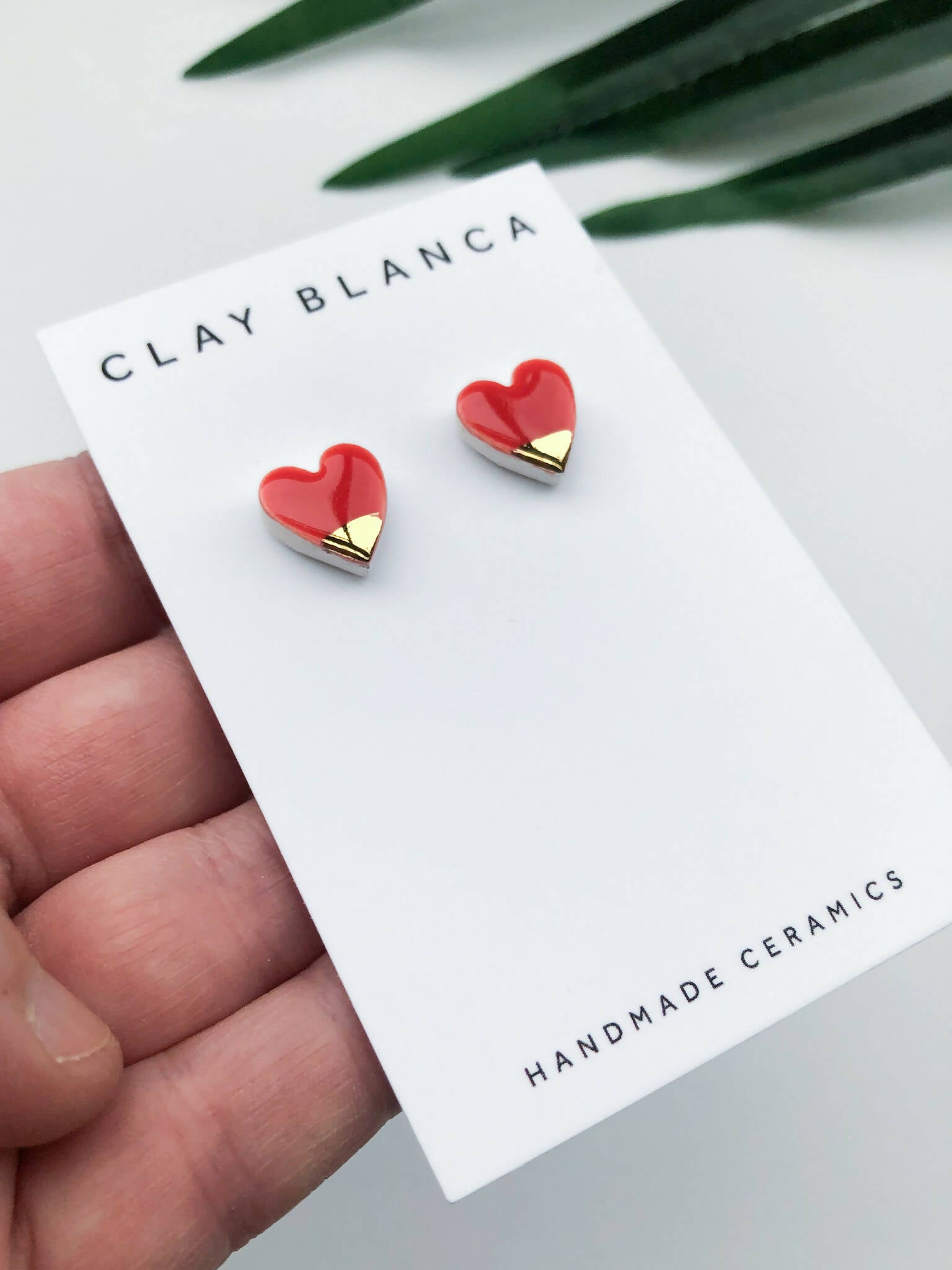 Red Heart Studs - Cute Handmade Earrings | Art & Soul