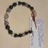 Tibetan Silver Toggle Catch Bracelet with Hematite, Faceted 4mm Hematite Grey Banded Agate and Silver Plated Stardust Beads