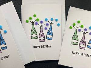Happy Birthday drinks - Pom Pom greeting card