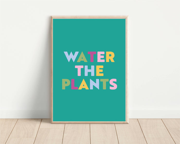 Water The Plants Print Aqua A5 Size