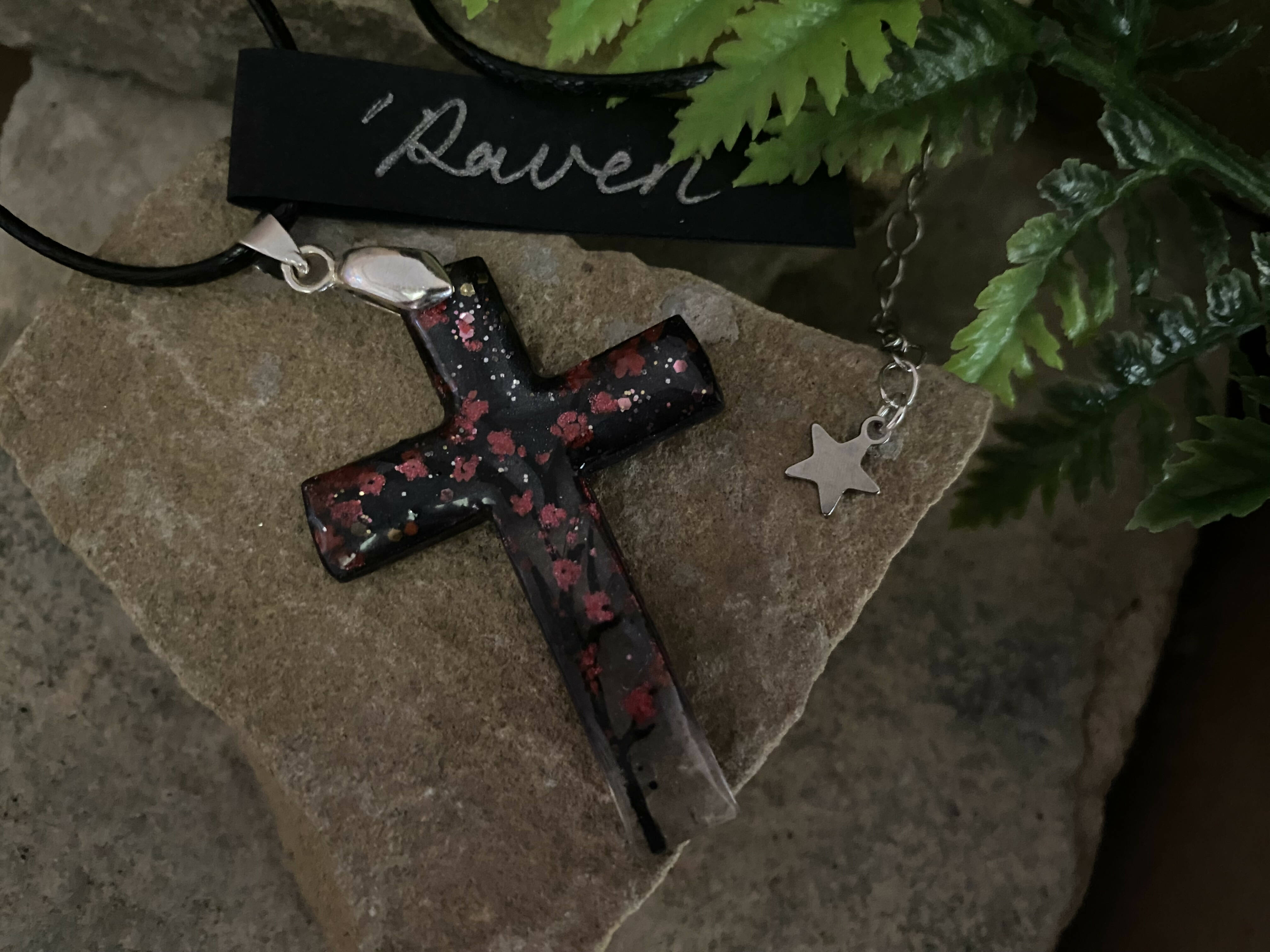 Mayhem Lane - 'Raven' Cross Pendant DSR1