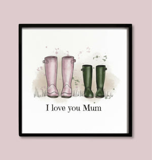 Mothers Day welly print