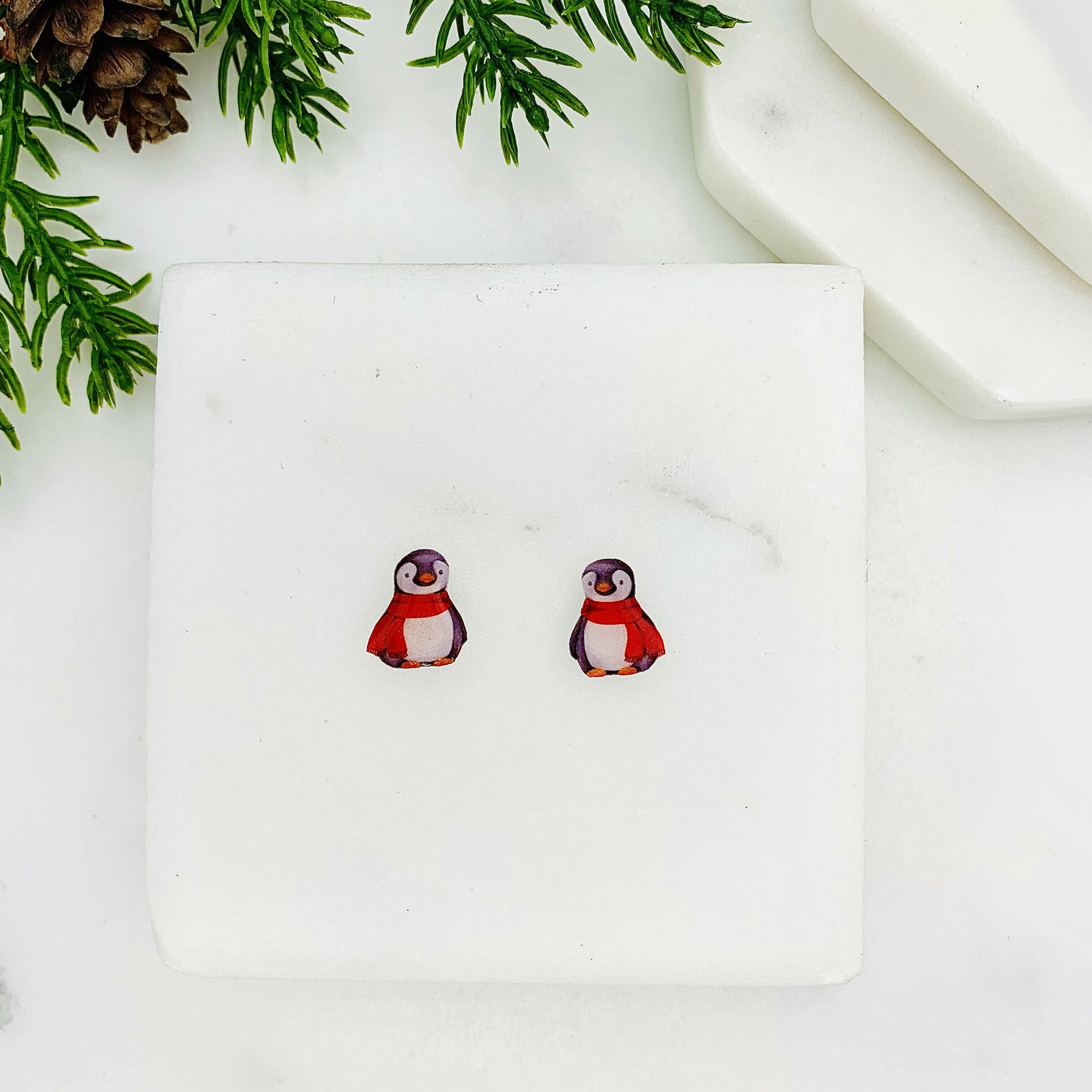 Penguin Christmas Stud Earrings.