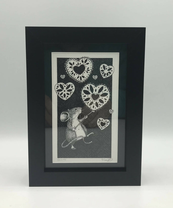 Hearts - Framed Limited Edition Giclee Print - By Jenny Davies