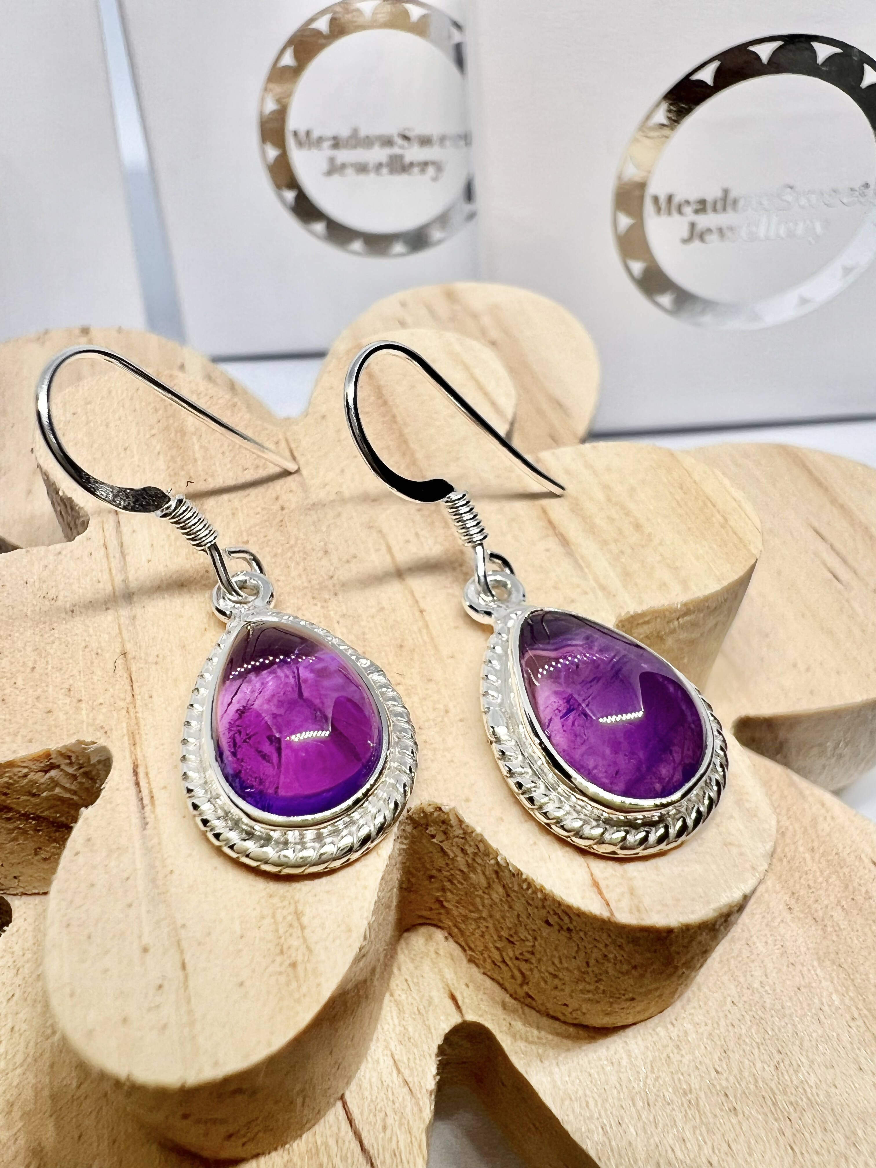 Amethyst drop earrings