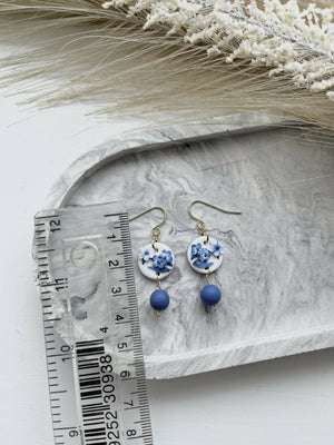 Blue China No. 5 - Handmade Polymer Clay Earrings